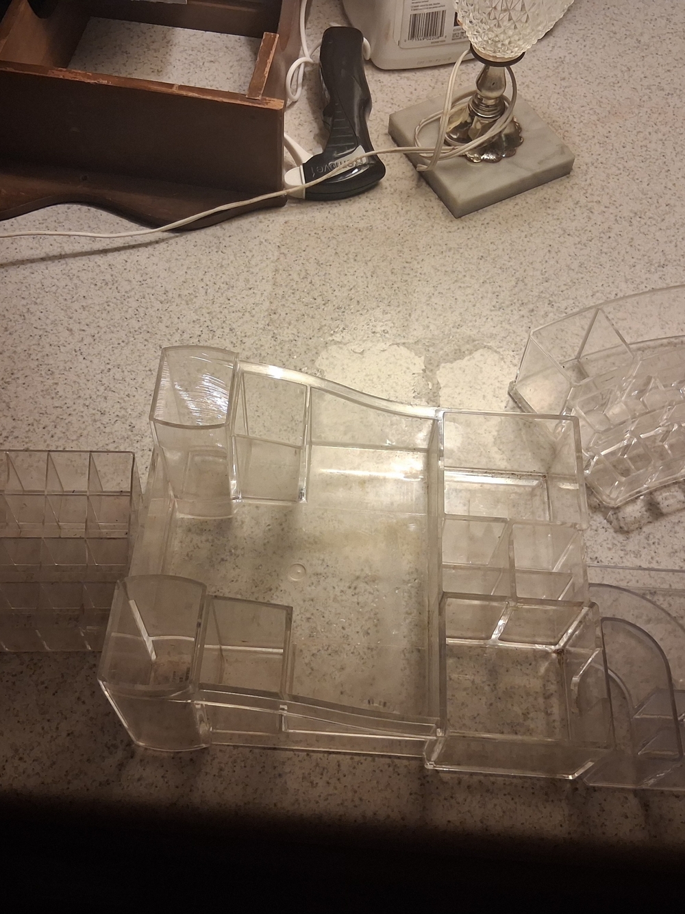 Clear Plastic Multi-Compartment Desk Organizer - Clear